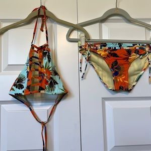 Hobie two piece swim suit. Multi colored.
